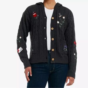 Studio Ghibli Kiki's Delivery‎ Service Jiji Cable Knit Hooded Cardigan Hot Topic